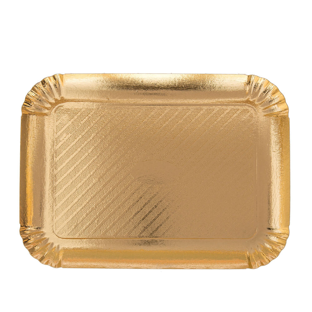 Pack of 25 Novacart Gold Pastry & Cake Tray 8-5/8" x 11-7/8,"  V9L23104 