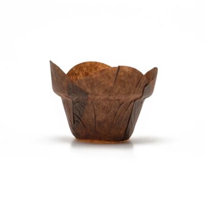 160/50 Brown Round Tip Step Tulip Baking Cup