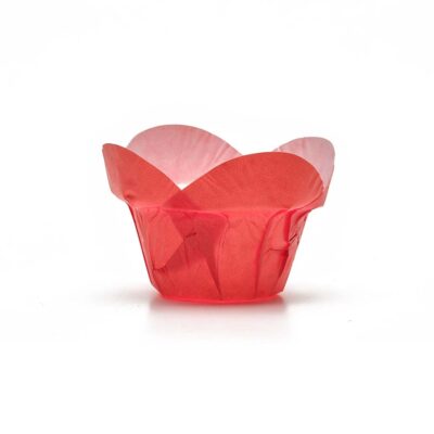 160/50 Red Round Tip Step Tulip Baking Cup